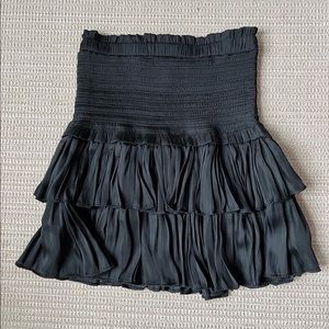 Black silk mini ruffle skirt Mixology size S black